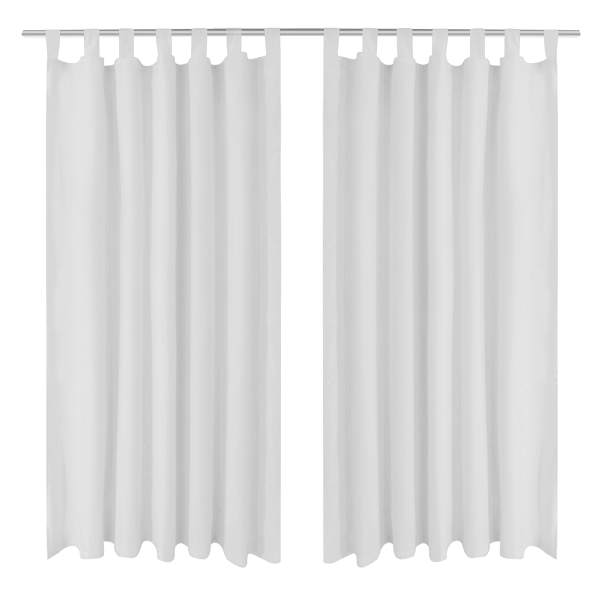 Aasadega satiinist kardinad 2 tk 140 x 175 cm valge