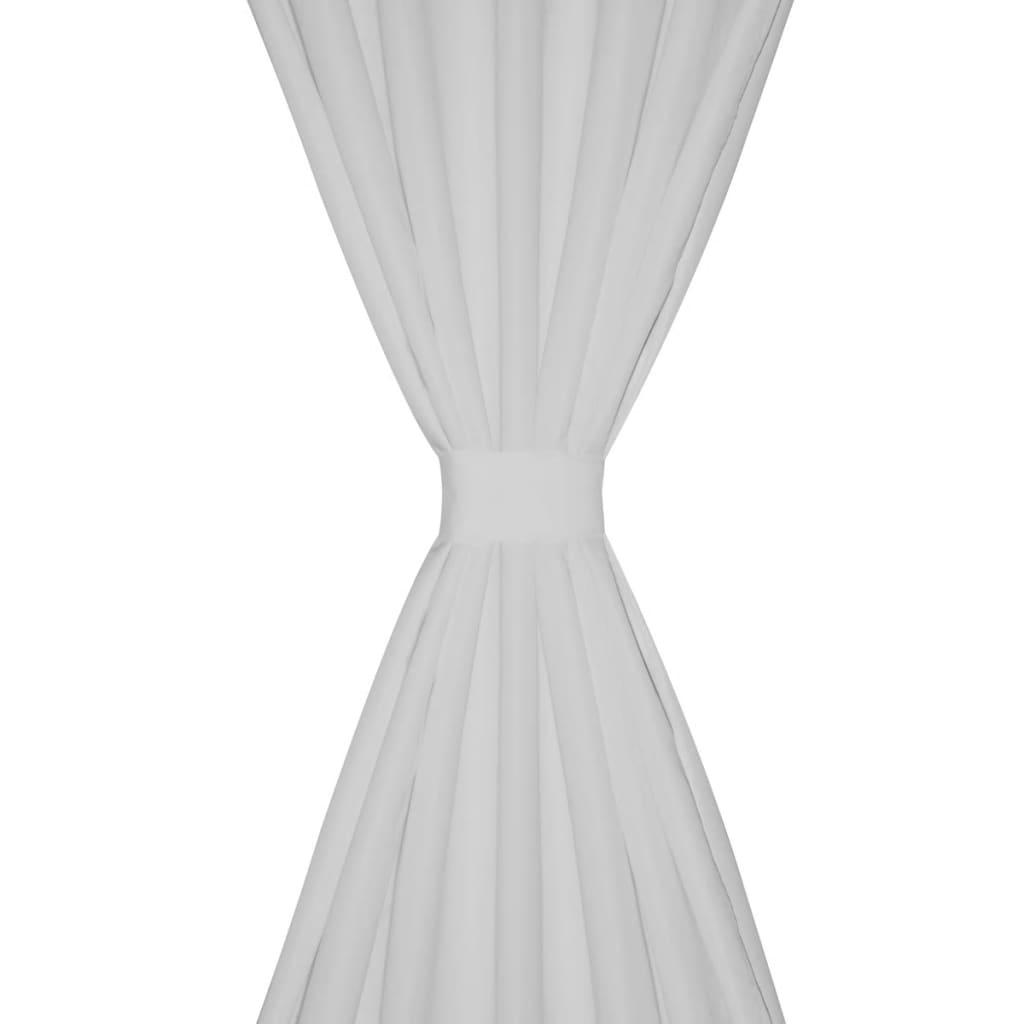 Petrashop 2 ks bílé mikrosaténové závěsy s poutky 140 x 225 cm