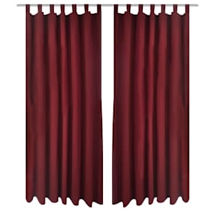 Aasadega mikrosatiinist kardinad 2 tk 140 x 175 cm bordoopunane