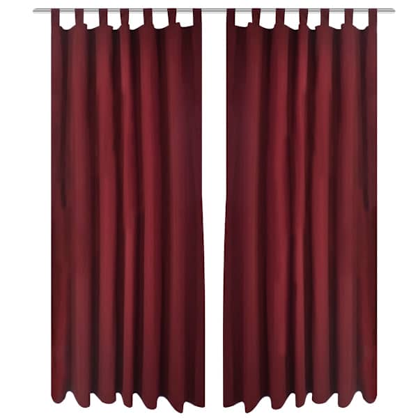 vidaXL Aasadega satiinist kardinad 2 tk 140 x 225 cm bordoopunane