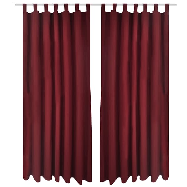 vidaXL Aasadega mikrosatiinist kardinad 2 tk 140 x 245 cm bordoopunane