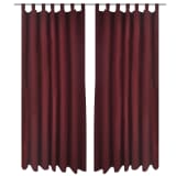2 pcs Bordeaux Micro-Satin Curtains with Loops 55" x 96"