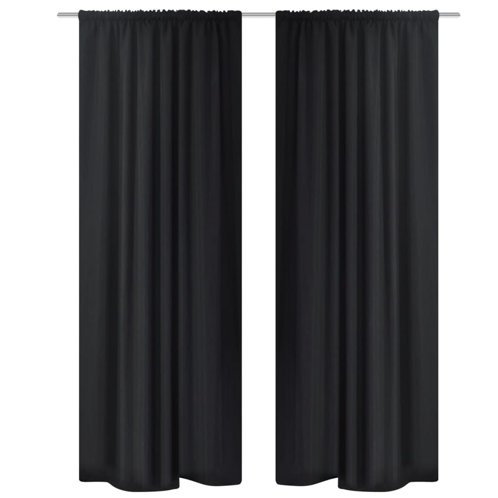 

vidaXL Gordijnen verduisterend 2 st dubbellaags 140x245 cm zwart