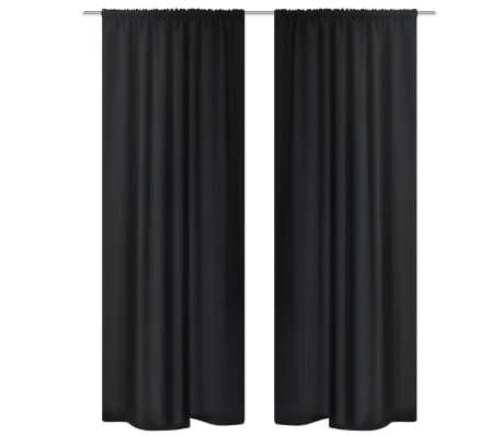 2 pcs Black Energy-saving Blackout Curtains Double Layer 140 x 245 cm