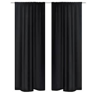 vidaXL Podw&oacute;jne zasłony zaciemniające, 2 szt., 140 x 245 cm, czarne