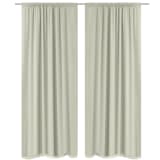 2 pcs Cream Energy-saving Blackout Curtains Double Layer 55" x 96"