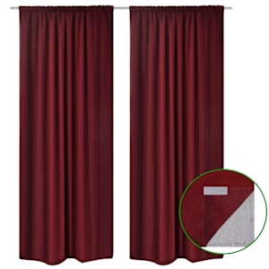 vidaXL Cortinas opacas 2 uds doble capa 140x245 borgo&ntilde;a ahorro energ&iacute;a