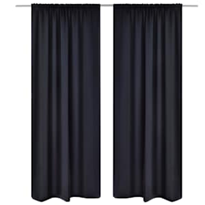 2 tk musta avadega pealmise osaga pimenduskardinat 135 x 245 cm