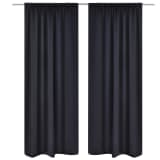 2 pcs Black Slot-Headed Blackout Curtains 53" x 96"