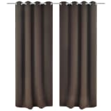 2 pcs Brown Blackout Curtains with Metal Rings 53" x 96"