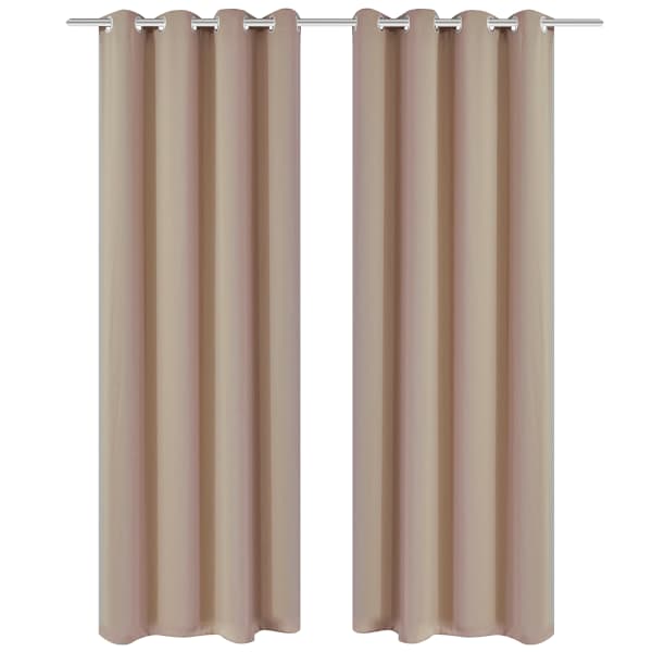 vidaXL 2 tk kreemjasvalget metallr&otilde;ngastega kardinat 135 x 245 cm