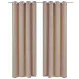 2 pcs Cream Blackout Curtains with Metal Rings 53" x 96"