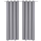 2 pcs Gray Blackout Curtains with Metal Rings 53" x 96"