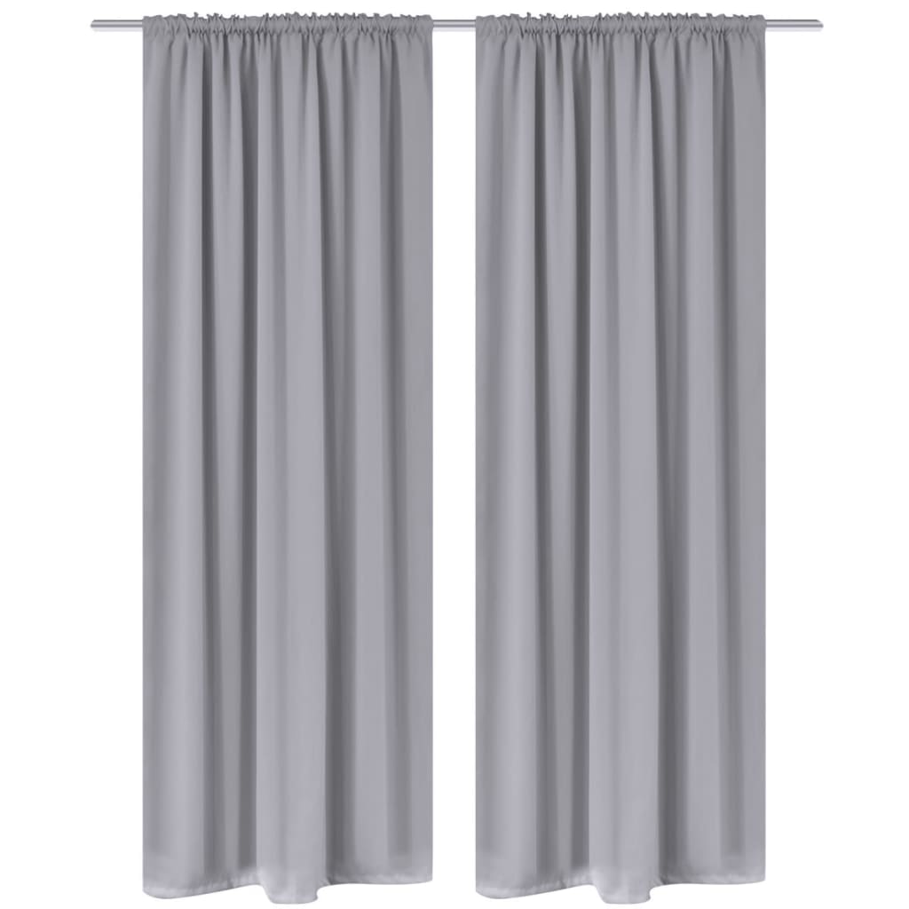 vidaXL gardiner 2 stk. 135x245 cm mørklægning grå