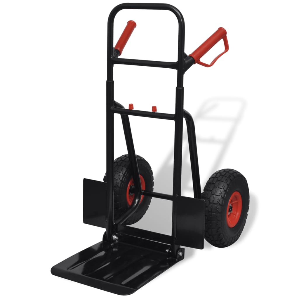 

vidaXL Steekwagen metaal (Zwart/Rood)