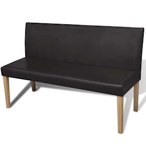 Lavice 139,5 cm tmavě hnědá umělá kůže - obrázek 2