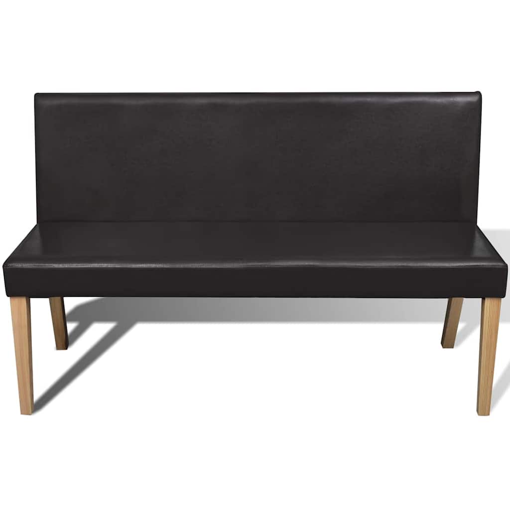 vidaXL sötétbarna műbőr pad 139,5 cm