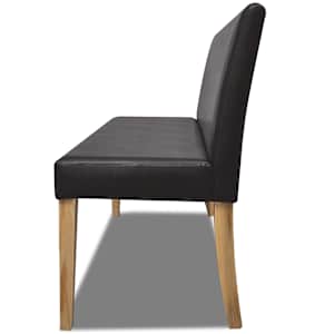 Lavice 139,5 cm tmavě hnědá umělá kůže - obrázek 4
