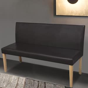 Lavice 139,5 cm tmavě hnědá umělá kůže - obrázek 1