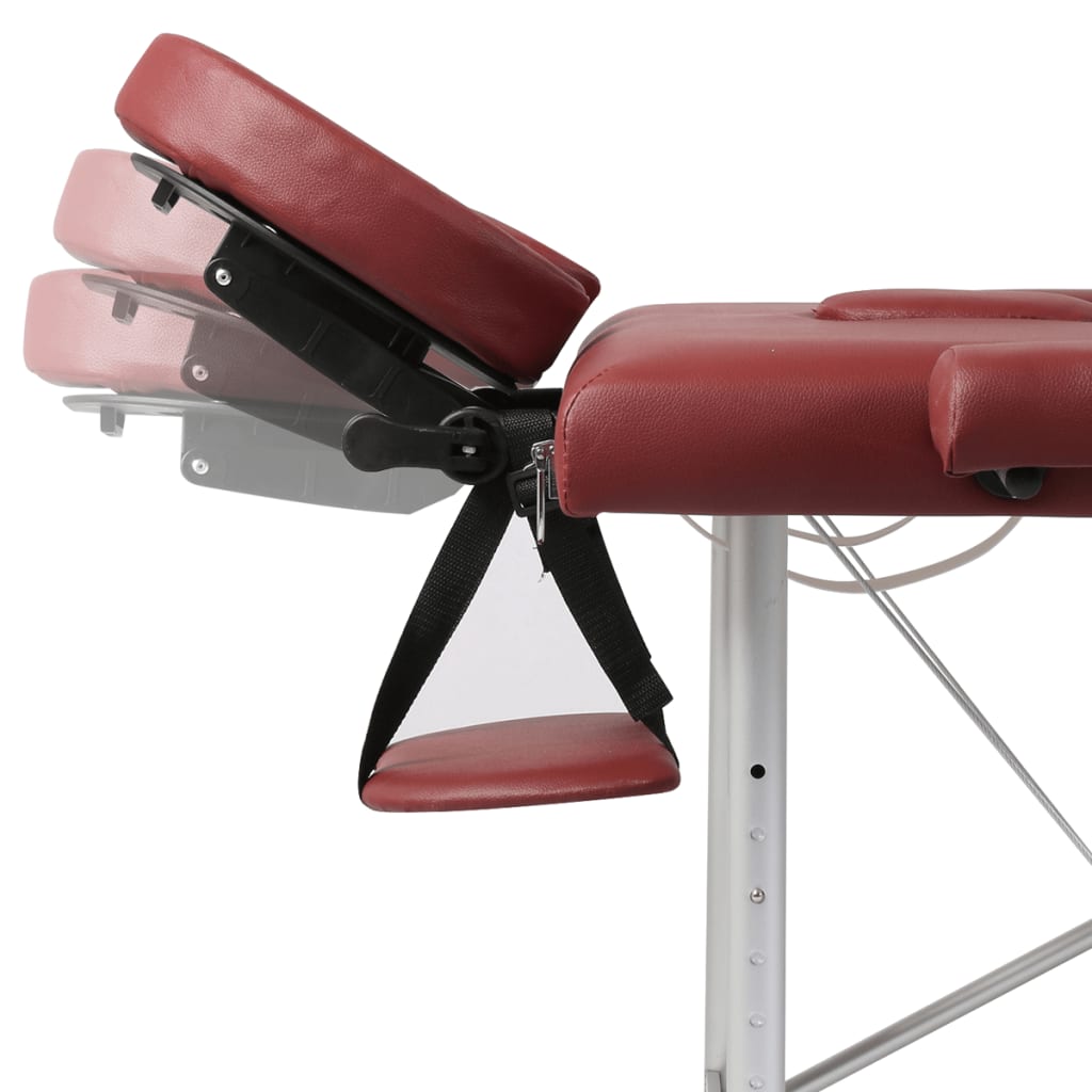 Sulankstomas masažinis stalas, raudonas, aliuminis, 2 zonų | Stepinfit