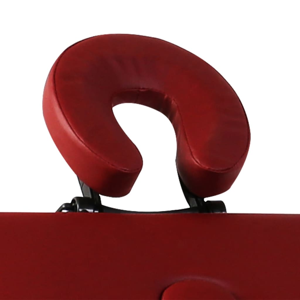 Składany stół do masażu z aluminiową ramą, 2 strefy, czerwony