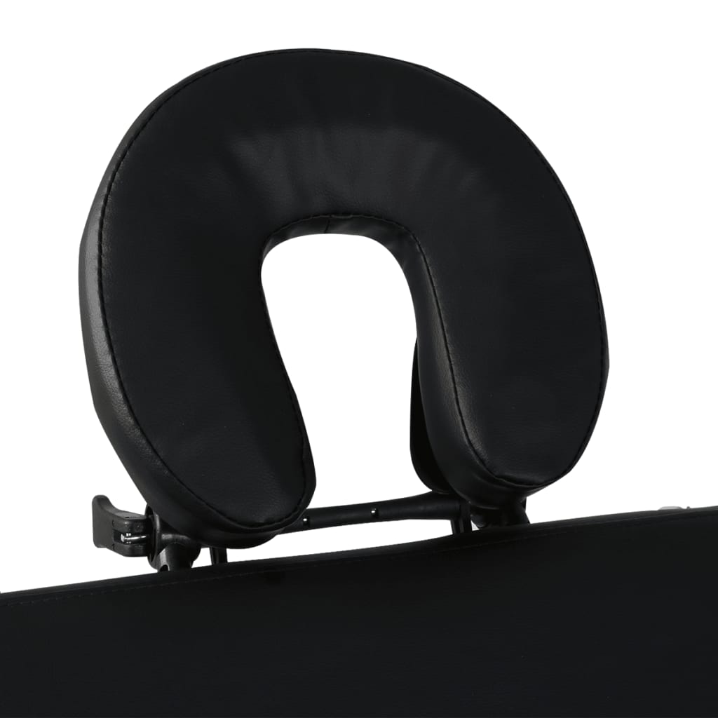 Inklapbare massagetafel 4 zones met houten frame (zwart)