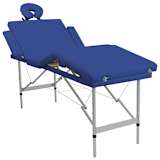 vidaXL Hopfällbar massagebänk med 4 sektioner aluminium blå
