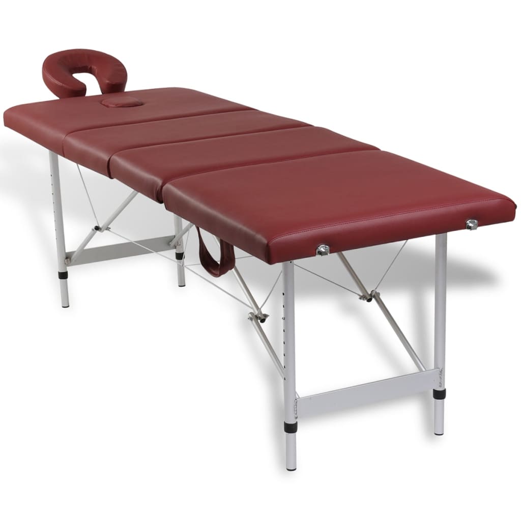 VidaXL - vidaXL Massagetafel inklapbaar met aluminium frame (vier delen / rood)