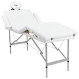 Creme White Foldable Massage Table 4 Zones with Aluminium Frame