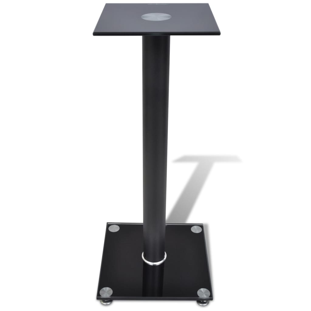 2 pcs Glass Speaker Stand (Each with 1 Black Pillar)