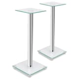 2 pcs Glass Speaker Stand (Each with 1 Silver Pillar)
