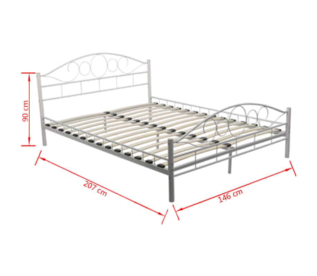 Metallbett Doppelbett mit Lattenrost weiß 140x200 cm ...