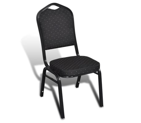 vidaXL Krzesła stołowe, 10 szt., czarne, tkanina