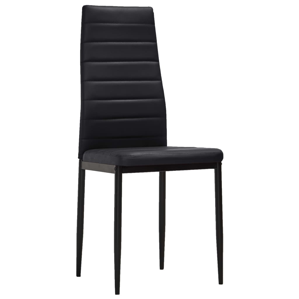 vidaXL Eetkamerstoelen Slim Line zwart 2 st