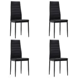 vidaXL Dining Chairs 4 pcs with Slim Line Black
