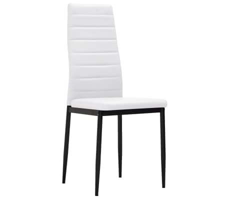 vidaXL Sillas de comedor 4 unidades cuero sintético blanco