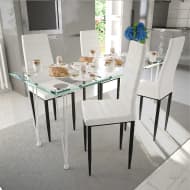 vidaXL Eetkamerstoelen Slim Line wit 4