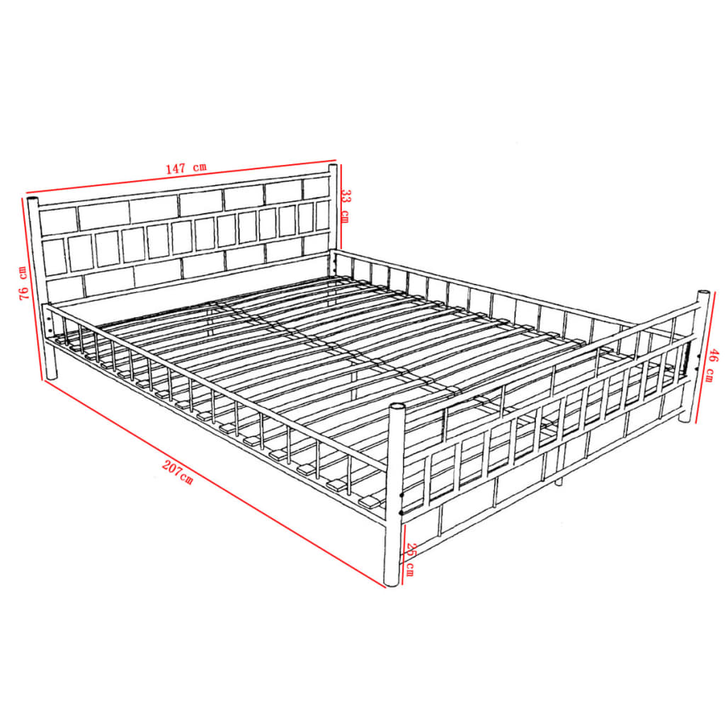 

vidaXL Bed met matras metaal wit 140x200 cm