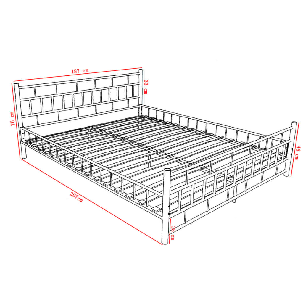 

vidaXL Bed met matras metaal wit 180x200 cm