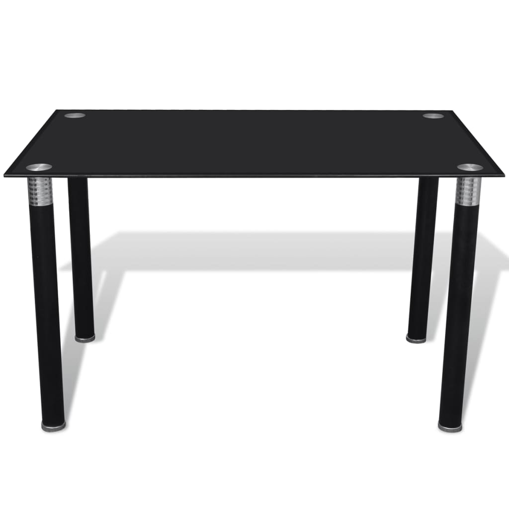 

vidaXL Eettafel met glazen tafelblad zwart