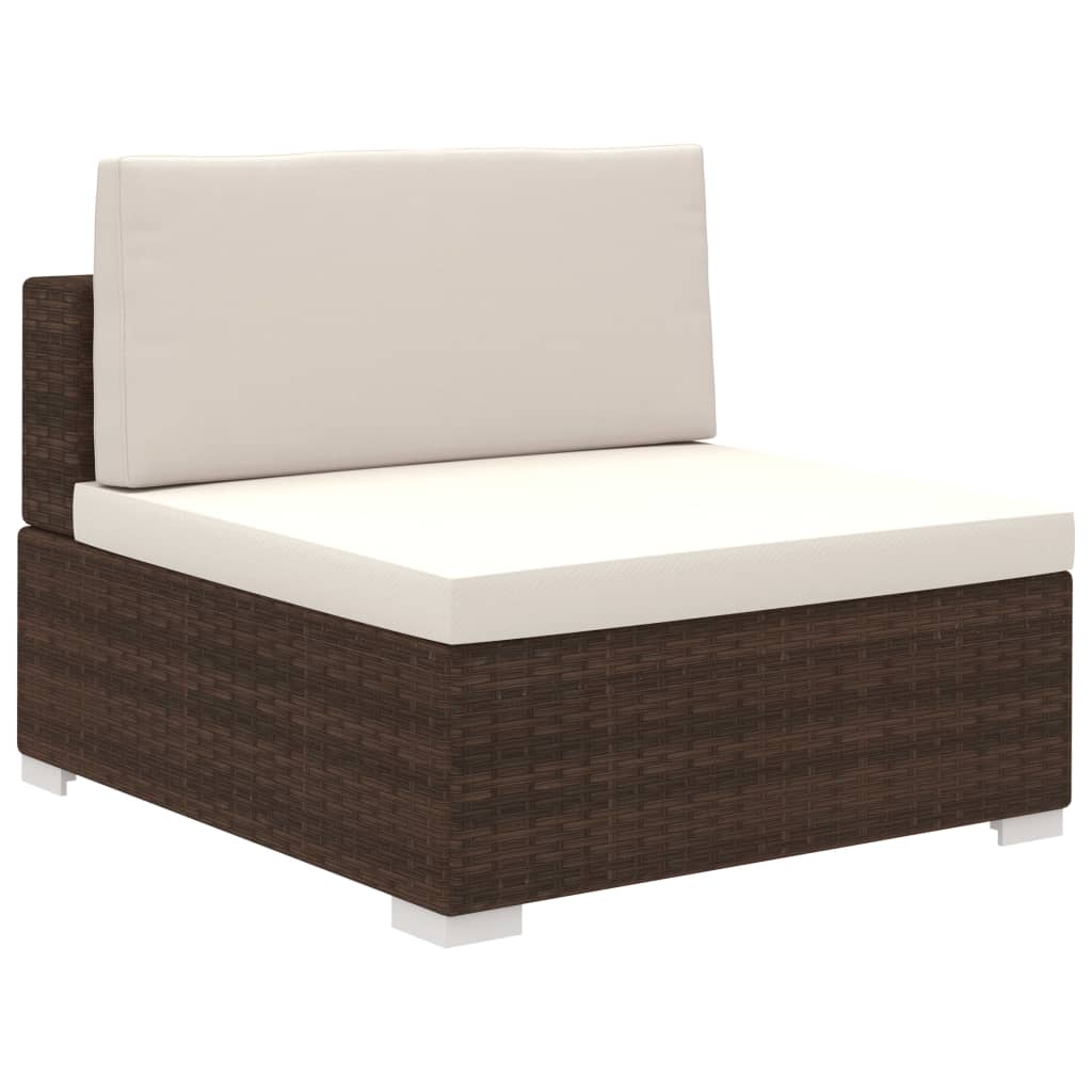 vidaXL Set mobilier de grădină cu perne, 6 piese, maro, poliratan