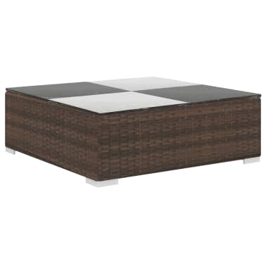 vidaXL 6 pcs conjunto lounge jardim c/ almofadões vime PE castanho[6/8]