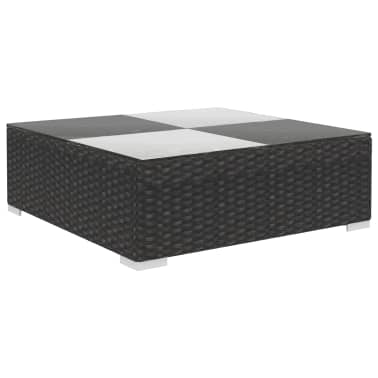 vidaXL 6 pcs conjunto lounge de jardim c/ almofadões vime PE preto[6/7]