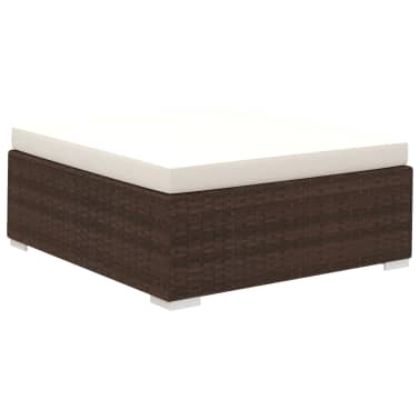 vidaXL Conjunto lounge jardim c/ almofadões 8 pcs vime PE castanho[5/8]