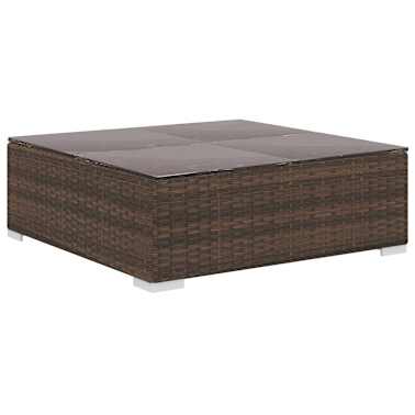vidaXL Conjunto lounge jardim c/ almofadões 8 pcs vime PE castanho[6/8]