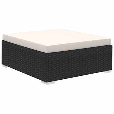 vidaXL 8 pcs conjunto lounge de jardim c/ almofadões vime PE preto[5/7]