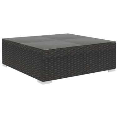 vidaXL 8 pcs conjunto lounge de jardim c/ almofadões vime PE preto[6/7]