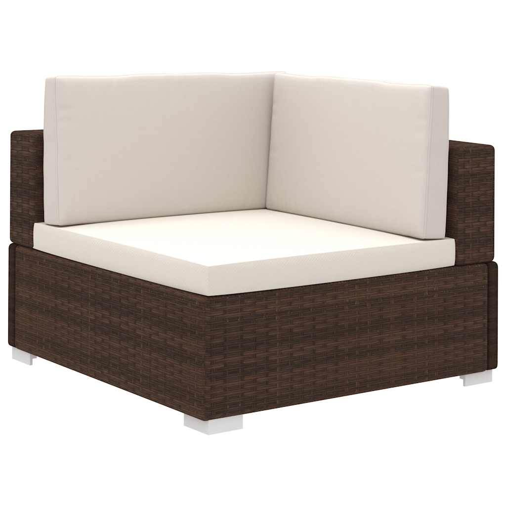 vidaXL 8-delige Loungeset met kussens poly rattan bruin afbeelding