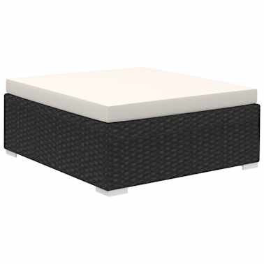 vidaXL 8 pcs conjunto lounge de jardim c/ almofadões vime PE preto[5/7]