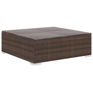 vidaXL 12 pcs conjunto lounge jardim c/ almofadões vime PE castanho[6/8]